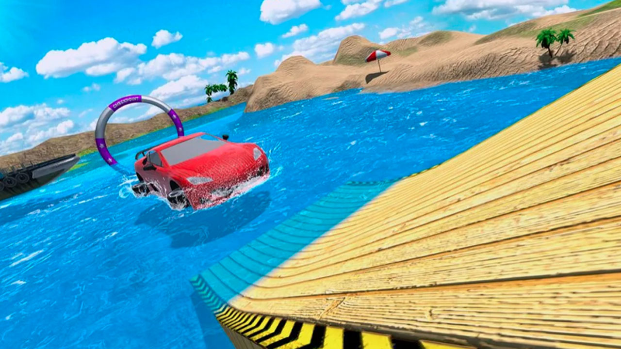Zdjęcie Water Surfing Car Stunts Car Racing Game